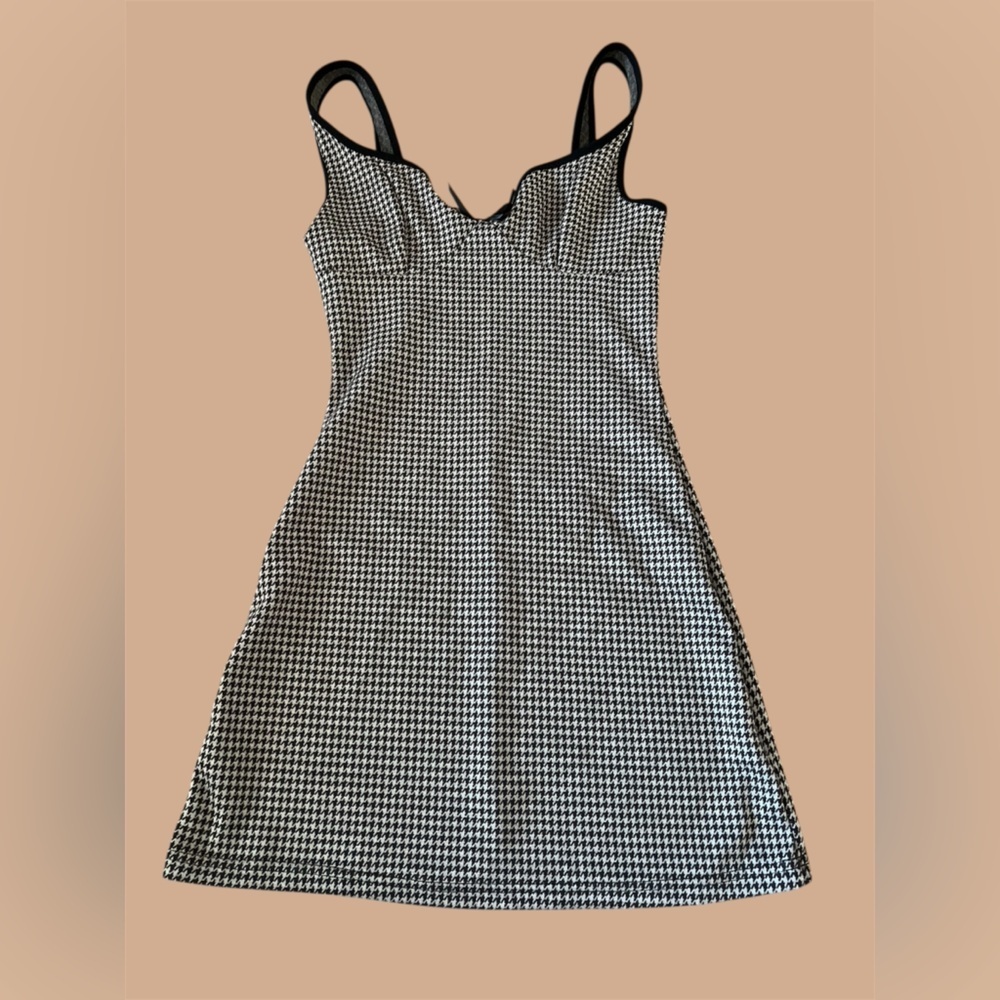 SHEIN Black and White Houndstooth Mini Dress, size S